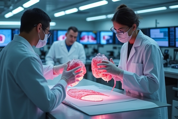 ภาพที่อธิบายเกี่ยวกับปอดหมูและการปลูกถ่ายอวัยวะ