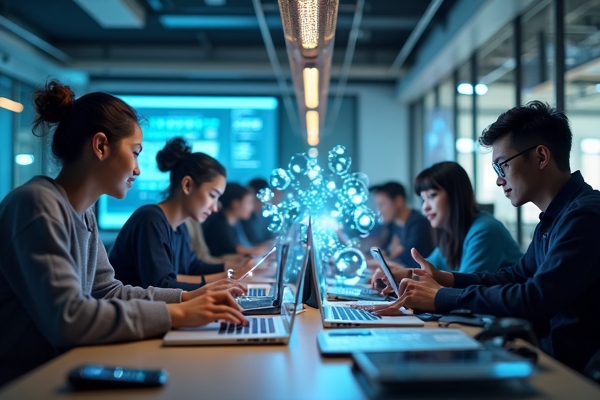 ภาพแสดงถึงการพัฒนาองค์กรในประเทศไทยที่ร่วมกับ AI